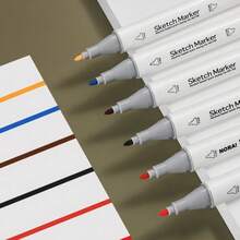 36pcs/24pcs/12pcs Washable Soft Tip Alcohol Based Marker Pens, Children Art Drawing & Design Colored Marker Set,School Supplies,Back To School - Multicolor - View 4