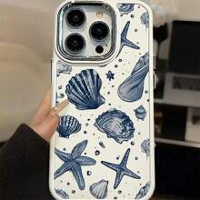 Silicone Phone Case With Metal Frame And Drop Protection Blue Marine Life Pattern Applies To XR XS AMX 11 12 13 14 15 16 PRO MAX