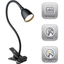 TXHF NHCLPOLBK Olivia LED Clamp Light Desk Lamp With Flexible Gooseneck 3 Brightness Levels And 3 Color Modes Black - Black - View 3