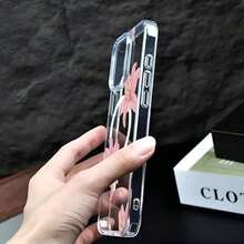 Funda para teléfono con estampado de lirios rosas (1 unidad). Funda magnética premium compatible con phone 6e/16/15/14/13/12/11/Promax/Pro/Plus/Xsmax/Xs/X y Galaxy S22/S23/S24/Plus/FE/Ultra. Diseño moderno y veraniego para mujer. - transparente - Ver 2