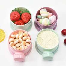 3/4 piezas Recipientes reutilizables de plástico para almacenar fórmula y leche de bebé, cajas portátiles para snacks de bebés y niños pequeños, dispensador de alimentos redondo lavable a mano