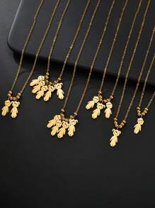 1 件定制不锈钢男孩和女孩儿童吊坠项链，个性化手工 DIY 雕刻名字/家庭项链