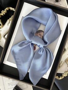 1pc 27.6" X 27.6" Women's Faux Silk Scarf, Solid Color Square Neckerchief, Bag Decor, Beach Wrap, Shawl For Sun Protection For Dress - A - View 20