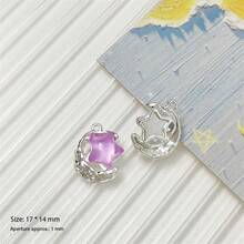 10 件随机混合简约星形和心形合金吊坠，DIY 珠宝制作材料，适用于项链、手链、耳环、钥匙扣