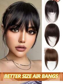 شعر مستعار قابل للتمديد من الأمام مع غرة هواء غير مرئية، إكسسوارات تجميل سهلة الارتداء والحفاظ على غرات طبيعية للنساء