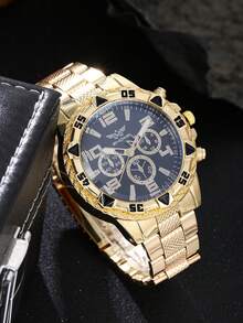 6pcs/Set 3 Colors Combination Men Quartz Watch + Fashionable Personalized Jewelry, Modern Versatile - Multicolor - View 7