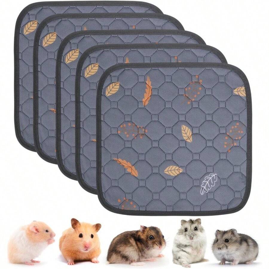 Almohadillas para pipí lavables para perros - Paquete de 2 almohadillas reutilizables de alta absorción y gruesas que previenen las fugas, antideslizantes, impermeables para entrenamiento de cachorros, corral, jaula, caja de parto, entrenamiento para ir al baño, gris - Hojas - Gris oscuro - Ver 1