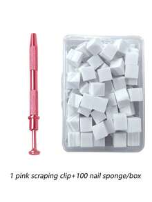 101pcs White Mini Replaceable Nail Art Sponges, Nail Art Sponge Metal Grabbers, Nail Art Gradient Sponges, Nail Art Sponge Set For Gradient Color Nail Art Sponges DIY Nail Art Tools Nail Art Supplies Nail Art Accessories