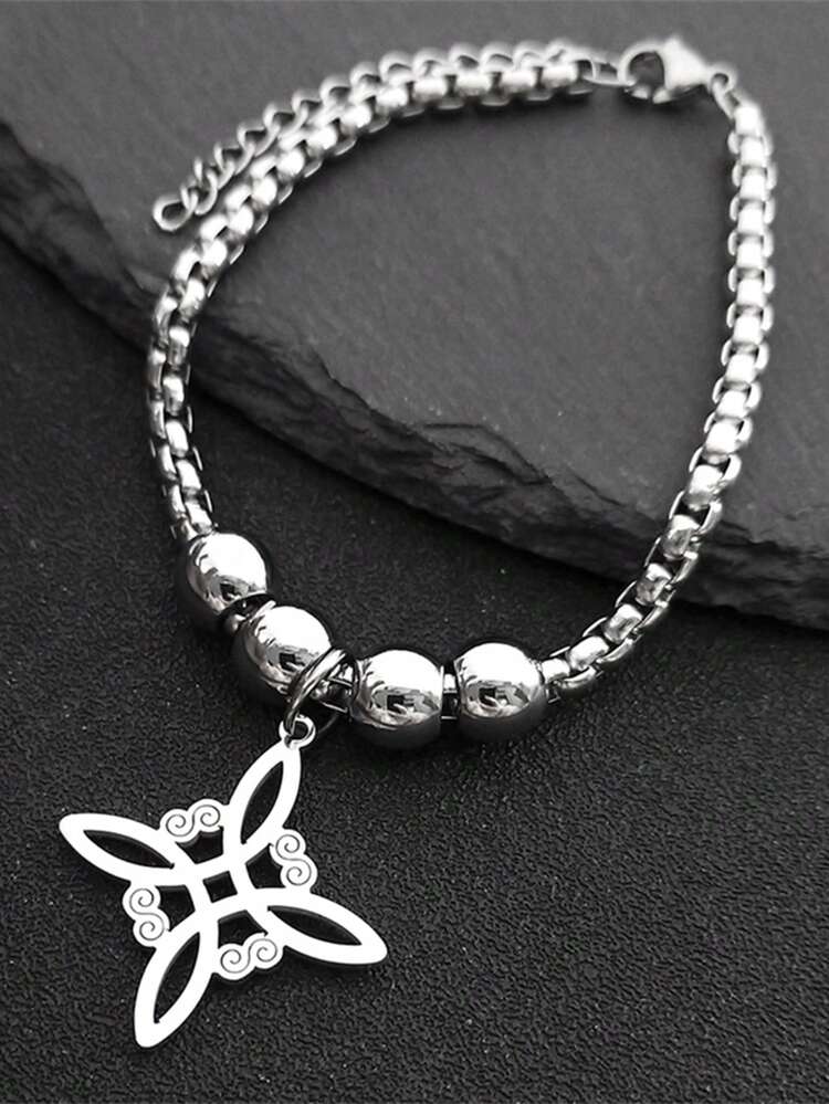 威卡凯尔特结不锈钢手链 女式/男式 银色 女巫几何爱尔兰结 手链 珠宝 - 手鍊 - 查看 10