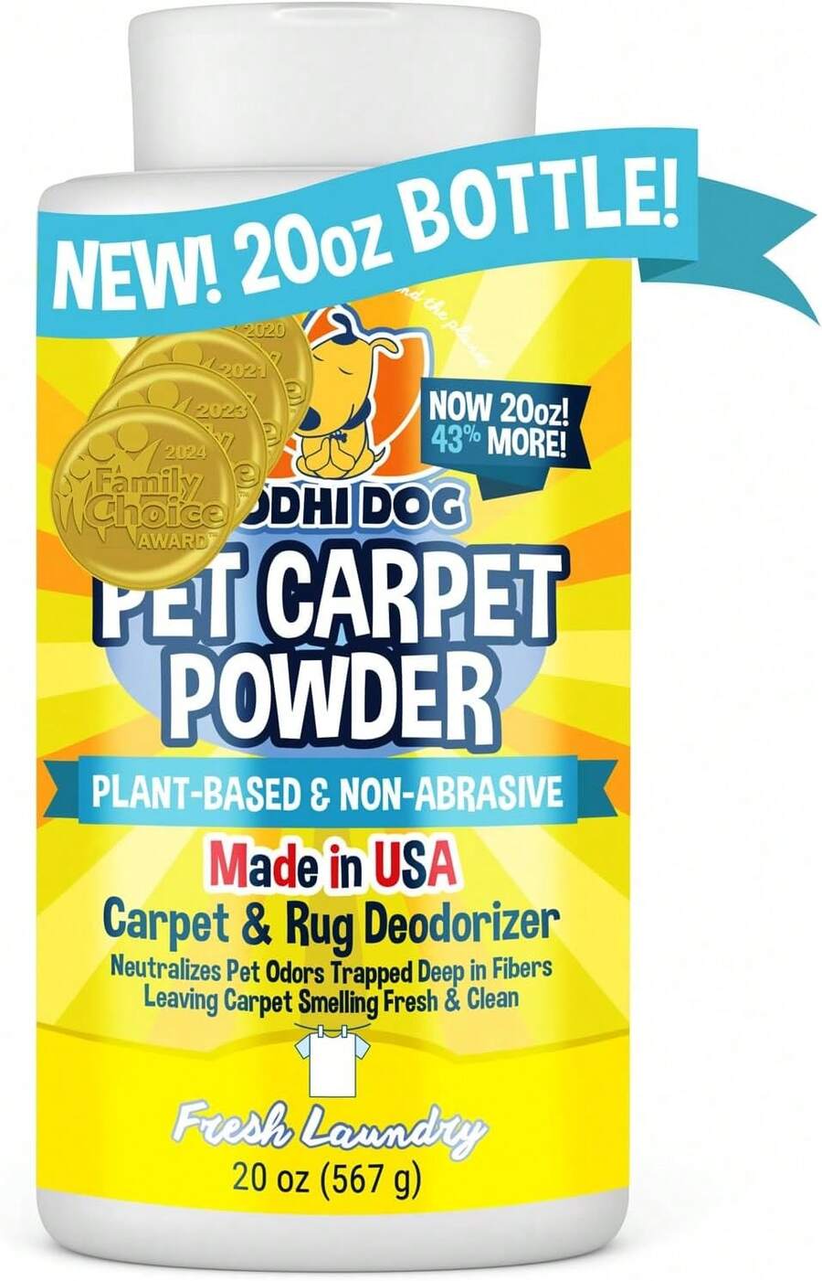 Natural Carpet Deodorizer Powder - Dry Pet Smell Eliminator & Urine Odor Remover - Loosens Fur & Dirt - Plant-Based And Room Freshener For Home - Fresh Laundry (Pack Of 1) - Multicolor - View 1