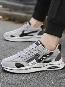 Chaussures de sport à lacets antichocs et antidérapantes pour hommes, design de marque, durables et confortables pour la course en extérieur, l'entraînement et la salle de sport, convient aux sports casual