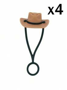Set de 1/2/4/8 tapas de pajita de silicona con diseño creativo de sombrero - Compatible con Cup 30 40 Oz, accesorios divertidos de tapa de pajita para tumbona, para regalo de hombre y mujer, tapa de pajita reutilizable, funda de sombrero de vaquero de silicona para pajita, tapas decorativas para pajita, para fiestas, reuniones con amigos, tapas antipolvo para pajita de Cup, suministros para fiestas, accesorio de decoración de tazas
