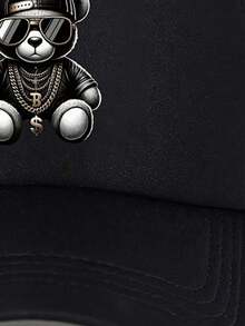 1 pieza Visera de sol con estampado de videojuego para niños, gorra de béisbol unisex - Negro - Ver 3