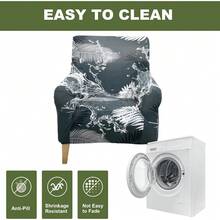 Local Delivery - Banquet Armchair Slipcover Printed Chair Covers With Arms Stretch Club Chair Slipcover Soft Armchair Sofa Covers Anti-Slip Furniture Protector For Dogs Pets Home Living Room Decor, 14 - 52 - 查看 5