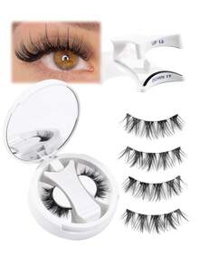 MAGEFY 1 Set CC Curl magnetische Wimpern Kit - mit magnetischen Clips, Fuchsaugen-Wimpern, einteilig, tragbar, natürlich aussehende wiederverwendbare Kunstwimpern mit starkem Magnet, ohne Kleber und ohne Augen-Make-up-Entferner, der runde Magnet sorgt für einen bequemen ganztägigen Sitz, 6-12mm Kunstmink-Wimpern, wasserfest, verlängerter Wimpernschwanz vergrößert beide Augen, Sommertravelessentials 2025, Geschenkidee für den Urlaub, Strandurlaub, Campingtrip