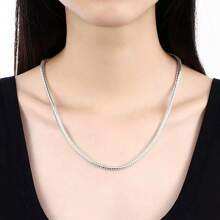 40-75cm 925 Sterling Silver 1MM/2MM/3MM Solid Snake Chain Necklace For Women Men Fashion Jewelry For Pendant DIY