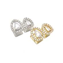 New 18K Gold Plated Geometric Water Drop Teeth Grillz, Unisex Hip-Hop High-End Hiphop Teeth Grillz