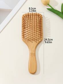 竹制椭圆按摩气垫梳，竹制发刷，天然木防静电梳，头皮梳理气垫造型工具，气垫发刷，加厚竹制顺发梳，按摩头皮，女士发刷/梳子，返校季，旅行度假必备，女士美发配件，发刷套装，梳子，卷发梳，顺发梳，女士发刷，头发，旅行，美发产品，美发工具，美发用品，理发师，理发配件，理发店，美发设备