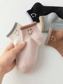7 Pairs Of Women's Socks, Solid Color Striped Ribbed Mesh Versatile Women's Short Socks Ankle Socks, Daily Casual Wear