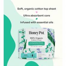 The Honey Pot Company - Herbal Sanitary Pads For Women - Regular Flow W/Wings - Infused W/Essential Oils For Cooling Effect & Organic Cotton Cover - Feminine Care - FSA & HSA - 20 Ct - 16 Count (Pack of 1) - 查看 4
