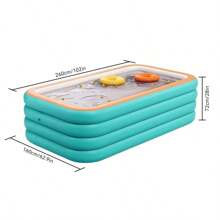 4-Ring Extra Large Inflatable Swimming Pool, Durable PVC Family Backyard Outdoor Pool (Shipping By Sea). Recommended To Have A Clean Ground Surface, And If The Ground Is Uneven, Please Lay A Carpet.