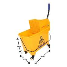 20L Cubeta Trapeador Amarilla Con Exprimidor Limpieza - Amarillo - Ver 4