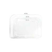 3pcs Thick Transparent Waterproof Stationery Storage Boxes, Home Decor Desktop Organizers, Travel Portable Makeup Cosmetic Organizers, Toy Toiletry Medicine Storage Boxes, Multi-Functional Storage Pouch,For School Supplies,Back To School