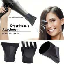 专业吹风机风嘴，鸭嘴扁平设计，适用于卷发和普通发质，无香型，返校季、旅行度假必备，女士美发配件，后梳，吹风机，头发，理发师，边缘梳，造型梳，吹风机，美发用品，发胶，卷发产品，美发设备，剪发剪刀，圣诞节，理发店，美发，吹风机，梳子，理发师，美发设备，发型，美发，理发师，理发配件，理发店，美发设备 - 黑色 - 查看 2