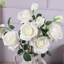 1PC/2PCS玫瑰，仿真多色玫瑰，用于婚礼装饰，派对装饰，人造玫瑰，手工花束，塑料花，情侣礼物，以及各种节日，婚礼装饰，节日派对桌面装饰，家居装饰，情侣表达，桌面花束