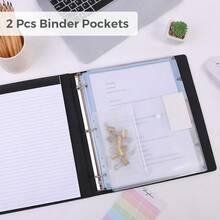 Neww  3 Ring Binder  Clipboard 1 Inch, 13.2" * 10.2" PU Clipboard Binder  Notepad & 5 Dividers  5 Pockets, Labels, Clipboard Folder Great For School Office(Fit Letter Sized Paper) - Black Letter Size - 1 Inch - View 4