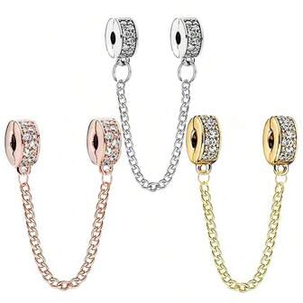 1pc Chain - Lucky Charm Clasp, Ball Locator Suitable For Bracelet DIY, Women Jewelry Accessories For Necklace, Bracelet, Anklet, Perfect Gift For Daily Wear, Handmade Bracelet DIY Jewelry Gift