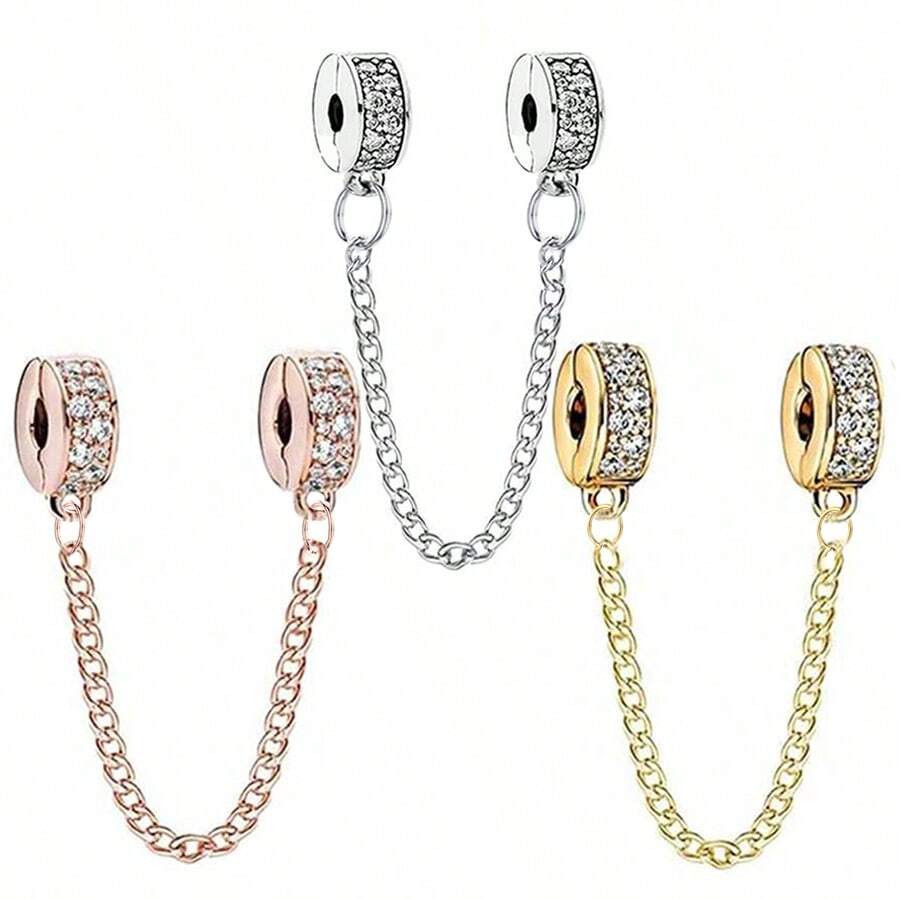1 Stück Sicherheitskette - Glücksbringer-Karabinerverschluss, Kugelpositionierer geeignet für Armband Selbstgestaltung, Frauen Schmuckzubehör für Halskette, Armband, Fußkette, perfektes Geschenk für den täglichen Gebrauch, handgefertigtes Armband Schmuckherstellungsgeschenk