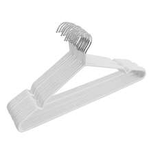 5/10/20 Pcs 16 Inch Non-Slip Rubber Coated Metal Hangers, Universal Hangers, Suit Hangers, Heavy Duty Hangers In Chrome And Black, White Friction, Metal Shirt Jacket Hangers With Round Notch, Suitable For Dresses, Camisoles, Lingerie - Multicolor - View 8