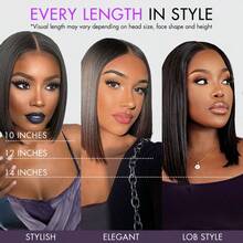 Uveous 14 Inch Bob Wig Human Hair 13X4 13x6 Hd Transparent Lace Front Wigs Silky Straight Human Hair Pre Cut Pre Plucked With Baby Hair Glueless Bob Wig 250% Density Short Straight Bob Wigs For Women No Glue Needed Friendly For Beginners 3 Second To Wear - Natural Black - Xem 9