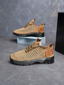 Zapatillas de moda para adolescentes, zapatillas deportivas con cordones y de slip-on- Zapatos de malla transpirable antideslizantes adecuados para correr y caminar al aire libre