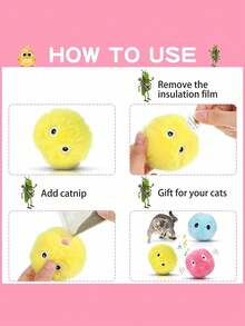 Chirping Ball Interactive Cat Plush Toy Ball - Squeaky Sound Training Toy For Cats - Fun Pet Toys Ball For Playtime And Exercise - Multicolor - View 4