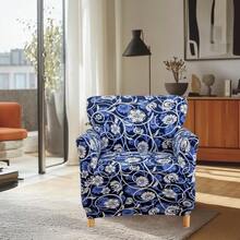 Local Delivery - Banquet Armchair Slipcover Printed Chair Covers With Arms Stretch Club Chair Slipcover Soft Armchair Sofa Covers Anti-Slip Furniture Protector For Dogs Pets Home Living Room Decor, 14 - A6 - 查看 5