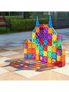 磁性积木套装,适合女孩男孩幼儿玩具,适合 3-4 岁幼儿的感官玩具,适合 3-8 岁儿童的磁性积木,鼓励孩子创造力,磁性积木,儿童玩具,玩具,磁性积木,男孩玩具,女孩玩具,儿童玩具,男孩玩具,磁性积木 - 彩色 - 查看 7