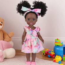 14 英寸/35 厘米重生娃娃，包括 3D 印花衣服、头带、鞋子，栩栩如生，灵活的四肢，适合儿童角色扮演玩具、玩偶玩具、生日和节日礼物（含玩偶） - 彩色 - 查看 8