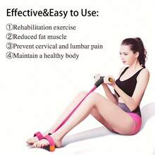 6Six-Tube Elastic Yoga Pedal Pull Rope For Stretching, Slimming & Muscle Training, Fitness Equipment For Belly, Waist, Arms & Legs - Purple - View 7