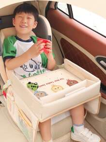 1 Stück Kindersitz-Tablett für Auto - Aufbewahrungstablett für Autositz - Baby-Essenentisch, Auto-Malplatte, Tabletts für Kinder Reisebedarf, Tablett für Kinder Aktivitäten auf Reisen, Kleinkind-Schoßtisch-Organizer für Flugzeug