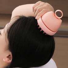 1 peça Escova de Massagem de Xampu com Cabeça Dupla Fofa, Escova de Xampu de Limpeza do Couro Cabeludo Multi-Função de Silicone, Adequada para Lavagem de Cabelo e Banho