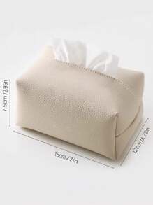 1pc New Stylish Simple Leather Tissue Box, High-Grade Home/Hotel/Restaurant Paper Napkin Organizer