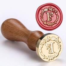 26pcs Floral Wreath & Letter Wooden Handle Stamp Set