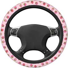 New Cute Strawberry Steering Wheel Cover 15 Inch For Women Men, Neoprene Anti-Slip Pink Car Steering Wheel Grip Wrap Car Accri Protective Case Cover For Vehicle Truck SUV - Suowers 均碼 - 查看 6