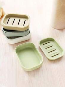 1pc Japanese-Style Double Layer Soap Dish / Creative Bathroom Handmade Soap Dish / Plastic Soap Holder / Soap Box / Bathroom Student Soap Box / Home Travel Portable Soap Box / Double Layer Drainage Soap Box