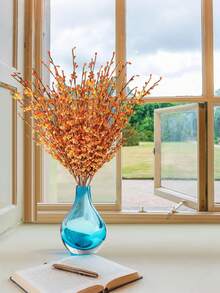 1/2/5 件 - 人造茉莉花、橙花花束、散装丝绸花秋季花束、橙花长茎花卉、人造茉莉花干枝，适用于感恩节装饰、秋季装饰、婚礼装饰、家居装饰、派对装饰、办公室装饰、酒店装饰、厨房装饰、卧室装饰、餐桌中心装饰、圣诞节装饰