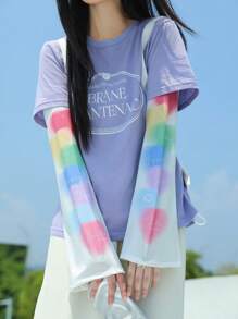 1pc Lovely Ice Sleeves For Women, Summer New Loose Fresh Anti-UV Driving Gloves, Ice Silk Arm Sleeves, Hand & Elbow Sun Protection