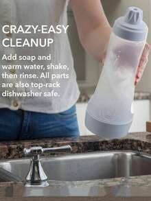 1pc Tilt-Resistant Pancake Batter Dispenser With Stirring Ball - For Cupcakes, Muffins And Pancakes - Calibrated Kitchen Tool - Hand-Cranked Batter Mixing Bottle - Batter Dispenser - Cream Mixing Dispenser - Clear - View 3