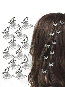 6 PIEZAS Pasadores de pelo pequeños de metal con mariposa, pasadores de pelo mini antideslizantes para flequillo y cabello lateral, estilo Y2K, accesorios de pelo vintage con diseño hueco, pasadores de estilo bohemio elegante para mujeres y niñas, pasadores de verano